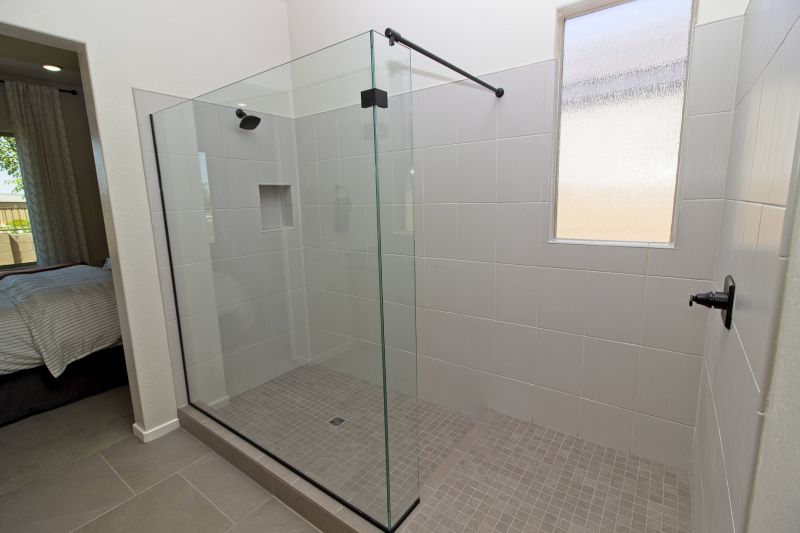Open Shower with Decorative Tiles